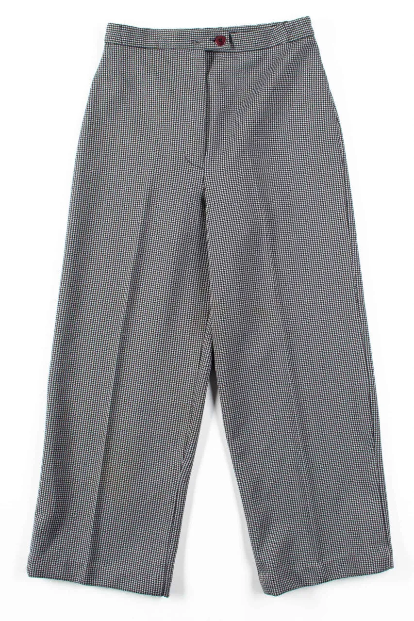 70s Black Houndstooth Pants