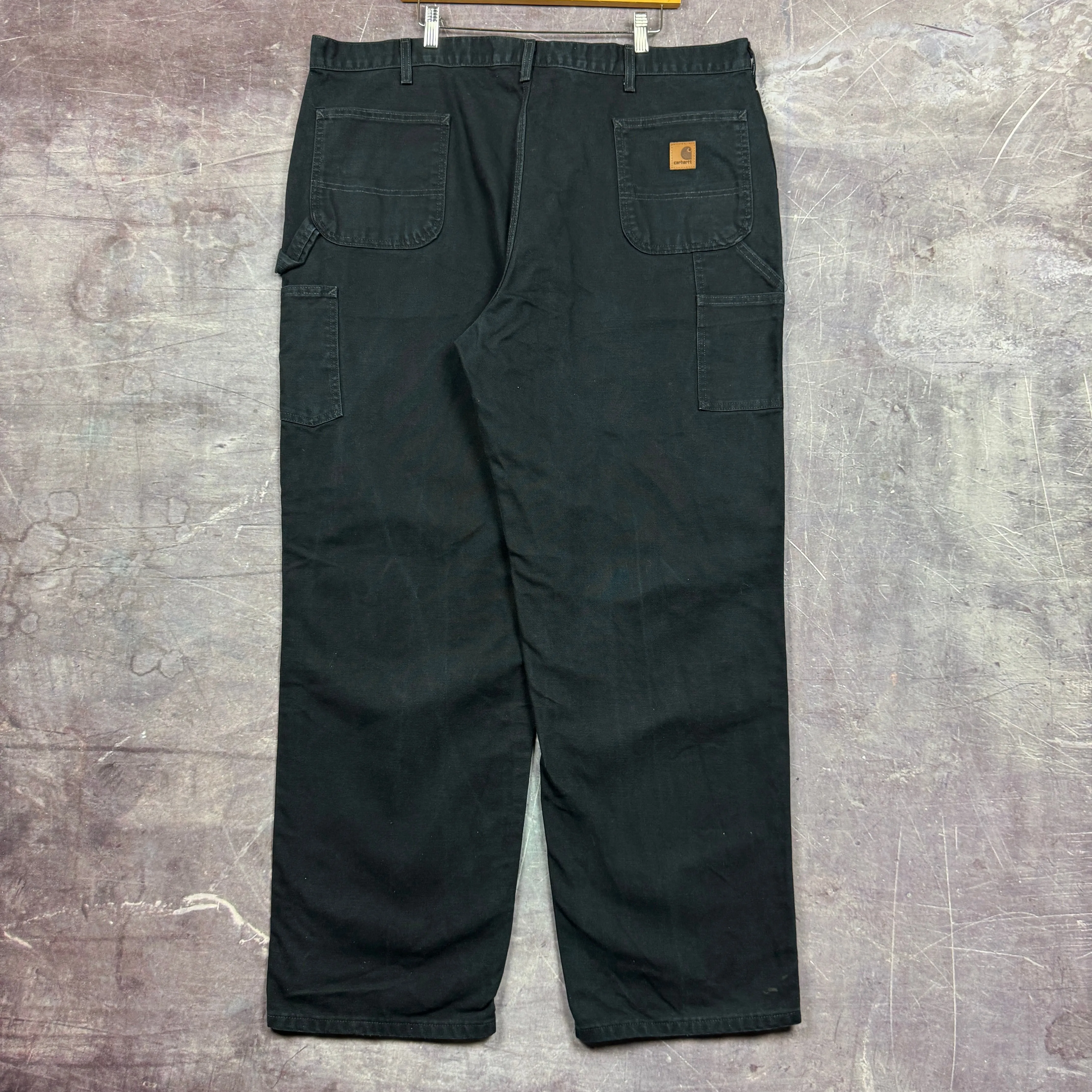 90s Black Carhartt Carpenter Work Pants 43x33 2165