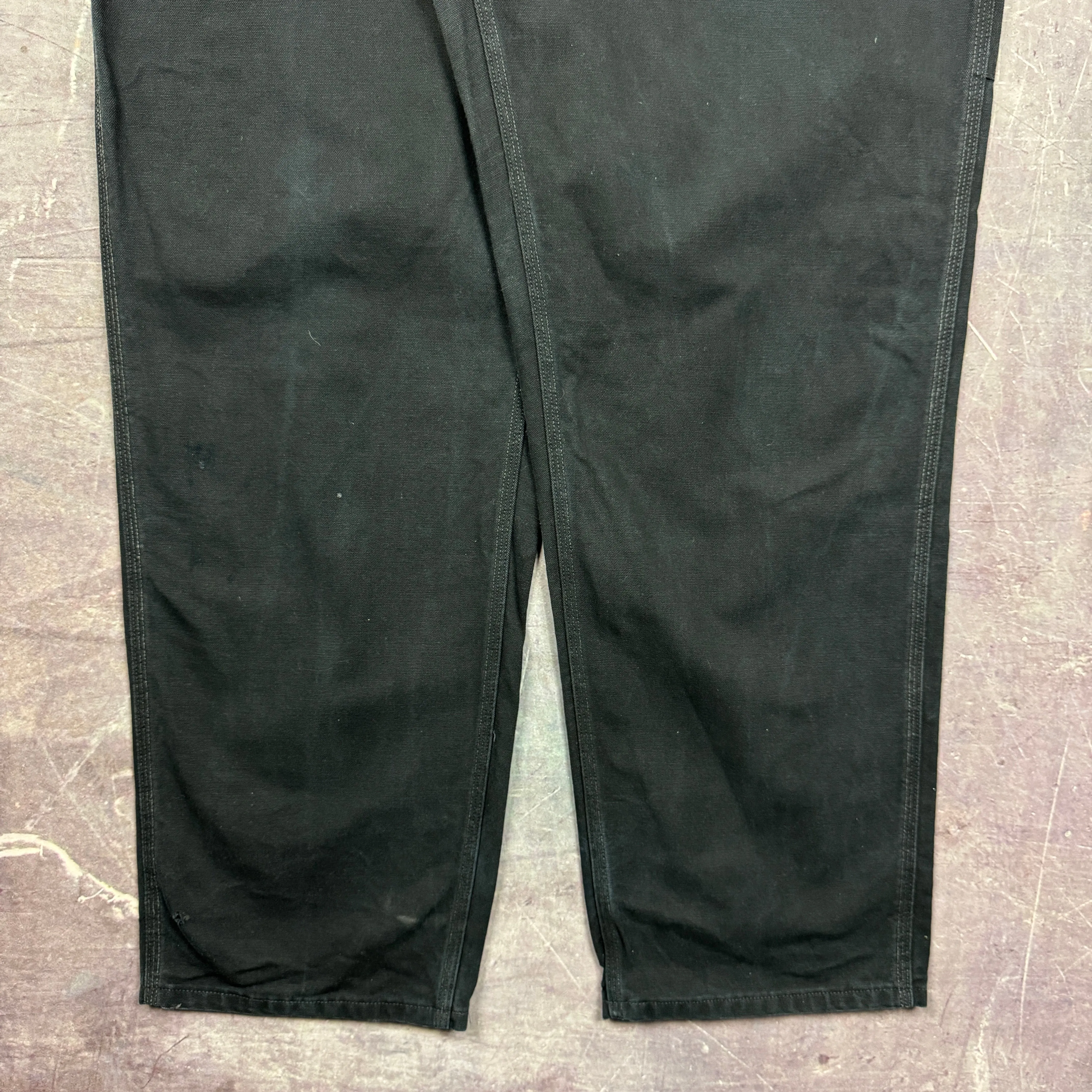 90s Black Carhartt Carpenter Work Pants 43x33 2165
