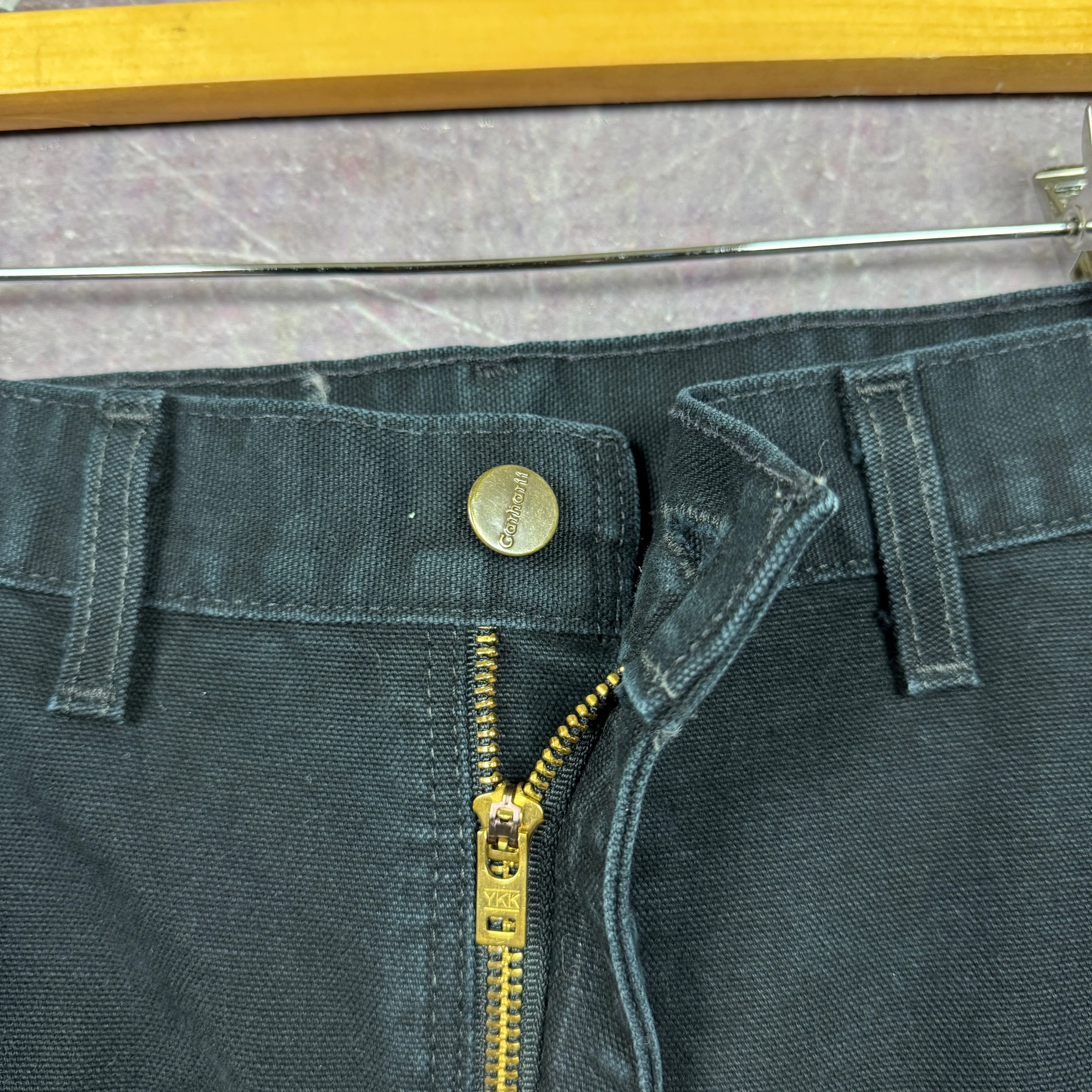 90s Black Carhartt Carpenter Work Pants 43x33 2165
