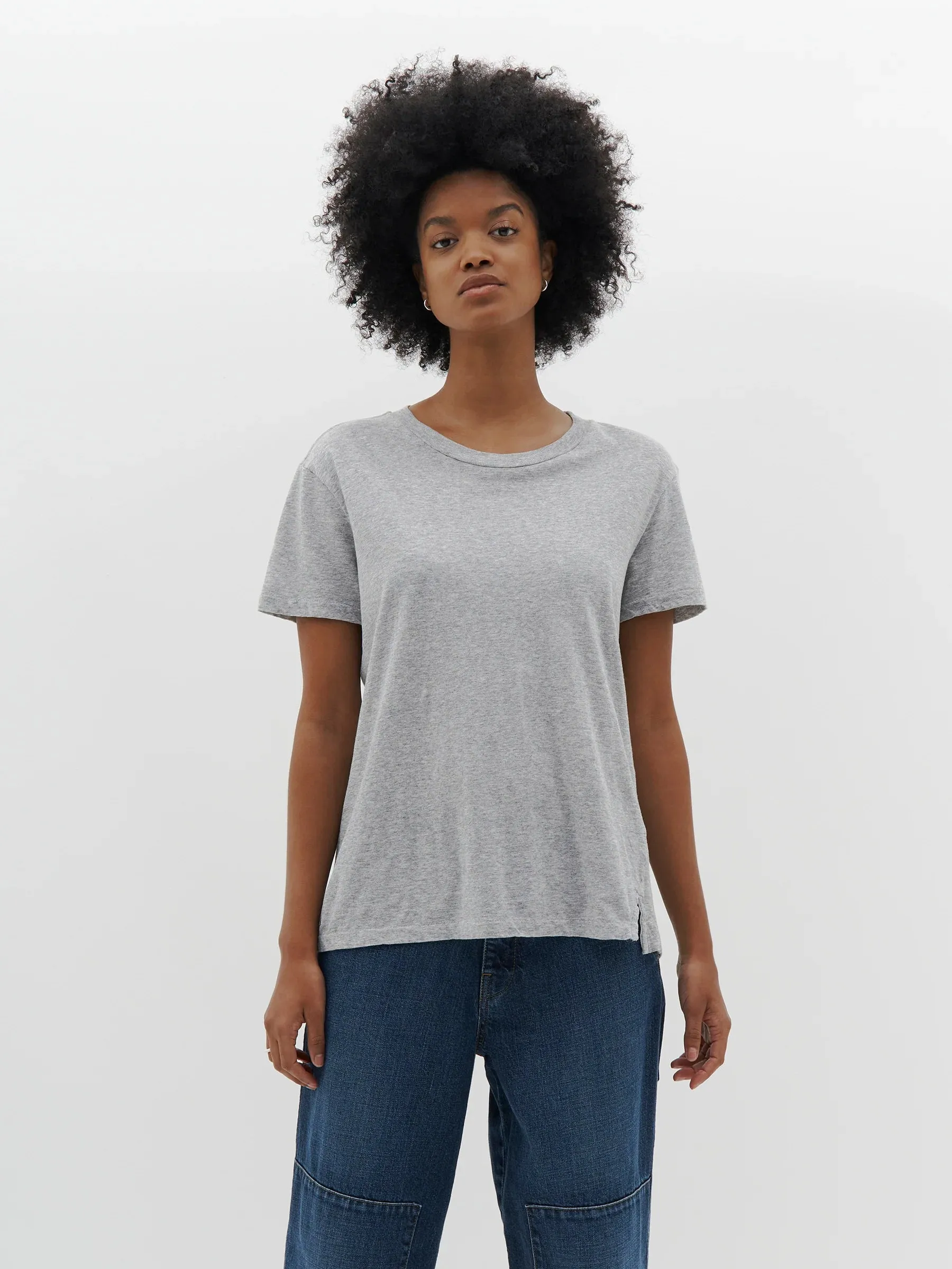 Bassike Classic T-Shirt in Grey Marle