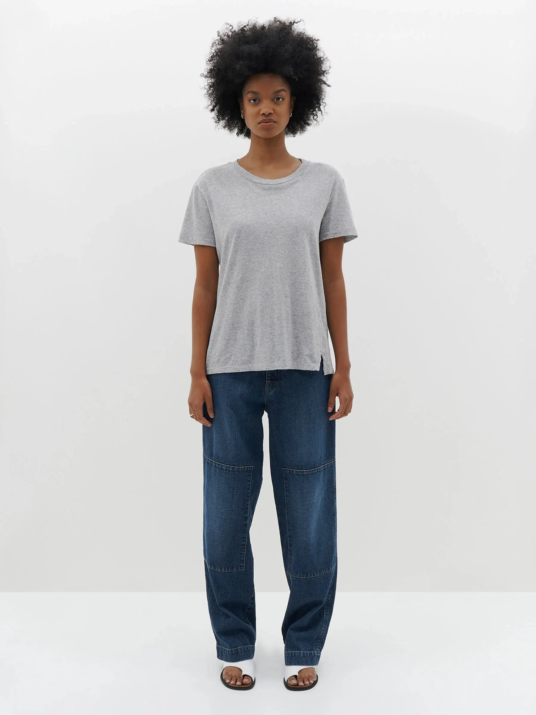 Bassike Classic T-Shirt in Grey Marle