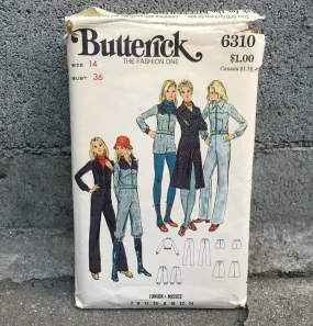 Butterick 6310 Juniors and Misses Jacket, Pants, Shorts, Knickers, and Skirt Vintage 1970's