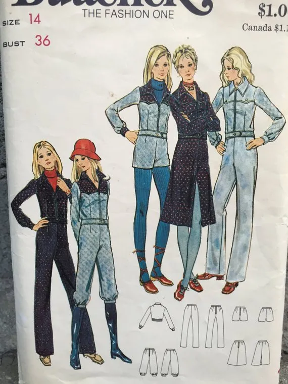 Butterick 6310 Juniors and Misses Jacket, Pants, Shorts, Knickers, and Skirt Vintage 1970's