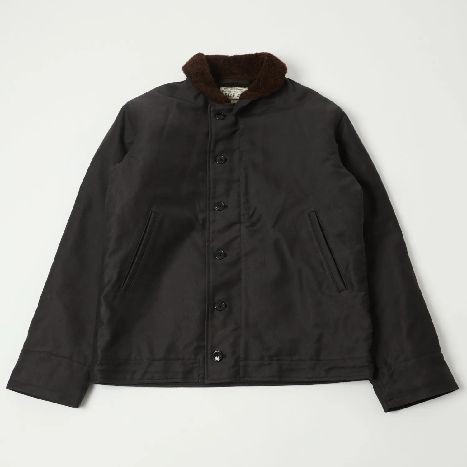 Black Demotex N-1 Deck Jacket by Buzz Ricksons x William Gibson - Premium Quality