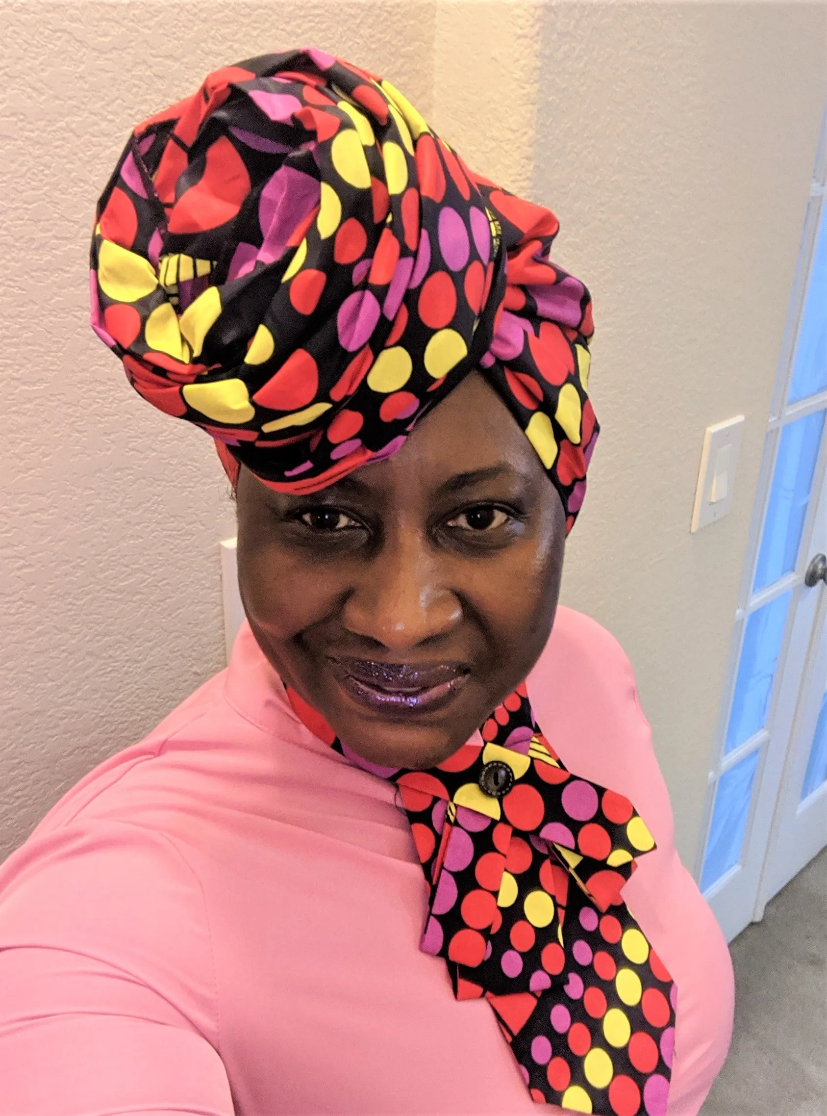 Head Scarf and Collar set in African Waxprint