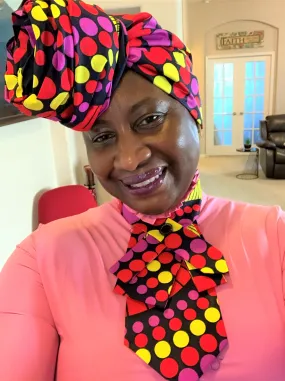 Head Scarf and Collar set in African Waxprint