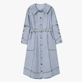 Long Vintage Aesthetic Denim Dress