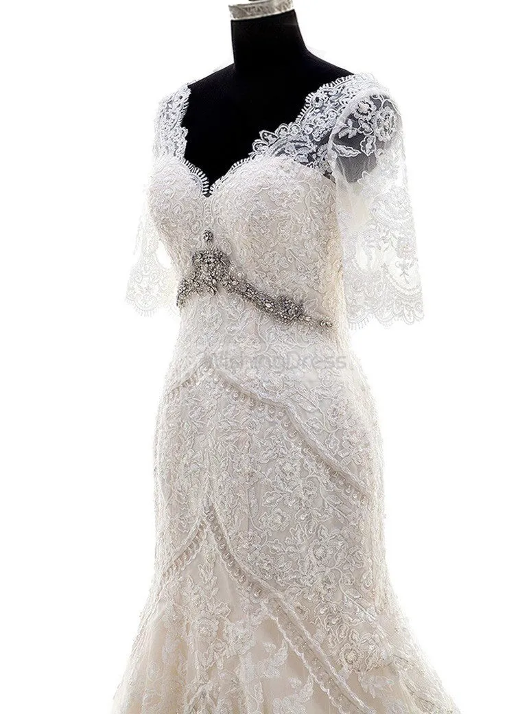 Mermaid Wedding Dress,Wedding Dresses with Sleeves,Vintage Wedding Dresses,WD00103