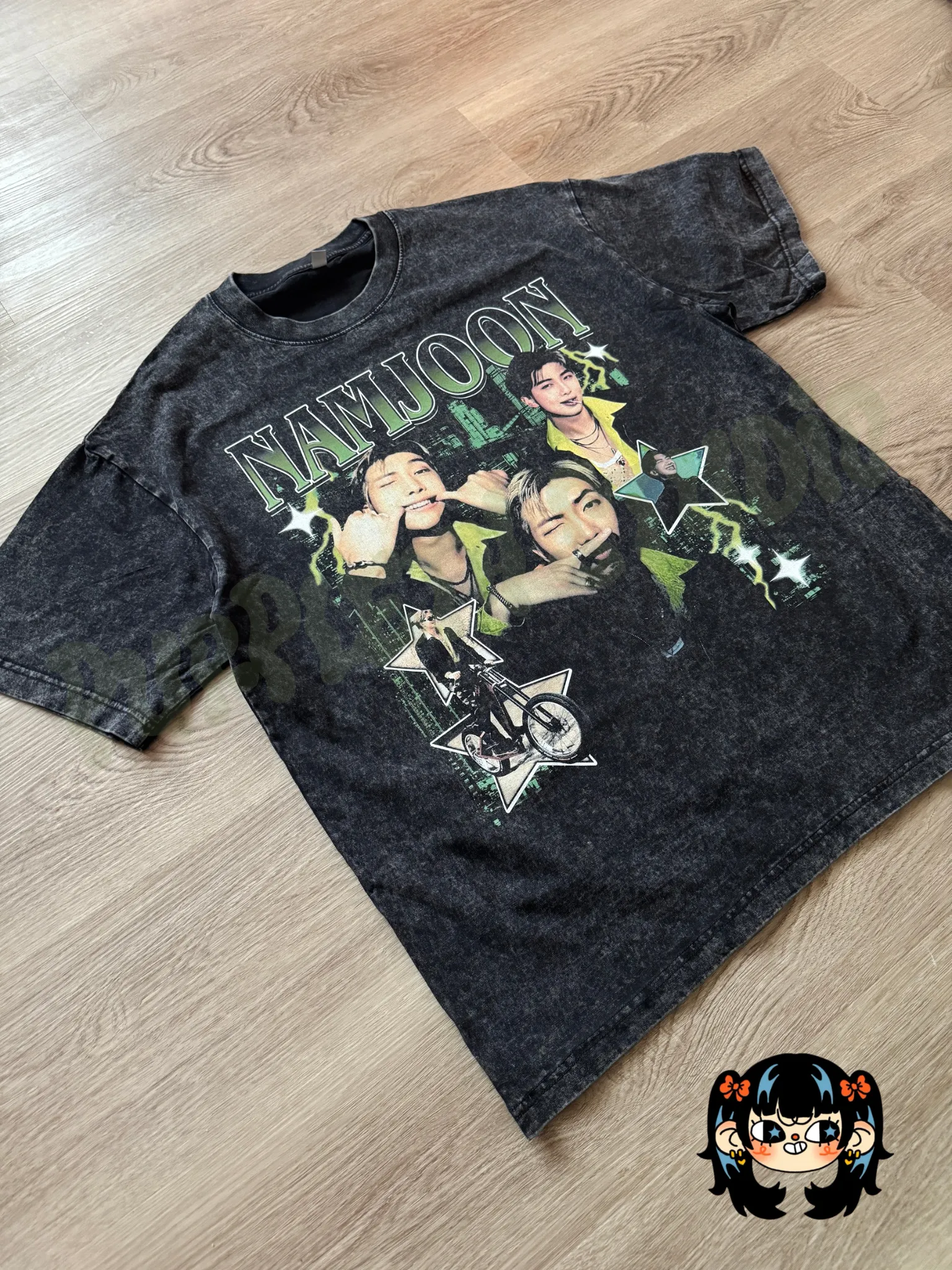 Namjoon Graphic Acid Wash Tee (2-4 weeks processing) Read Description