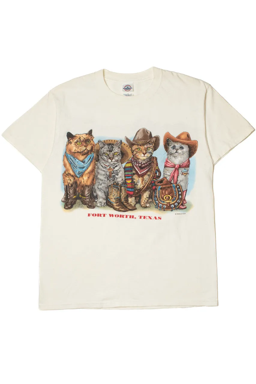 "Fort Worth, Texas" Cowboy Cats Prints Of Tails T-Shirt