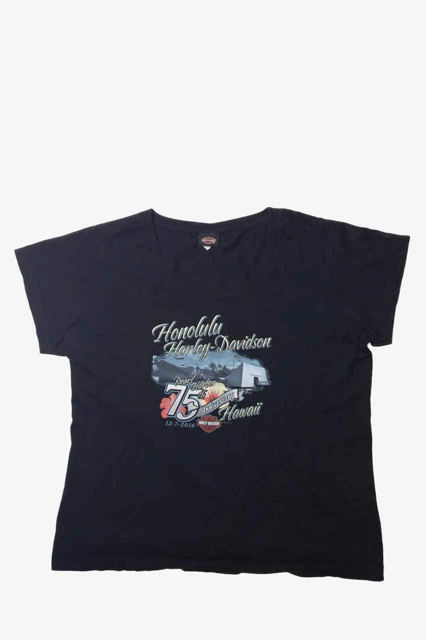 "Honolulu 75th Pearl Harbor Anniversary" Harley Davidson T-Shirt (2010s)