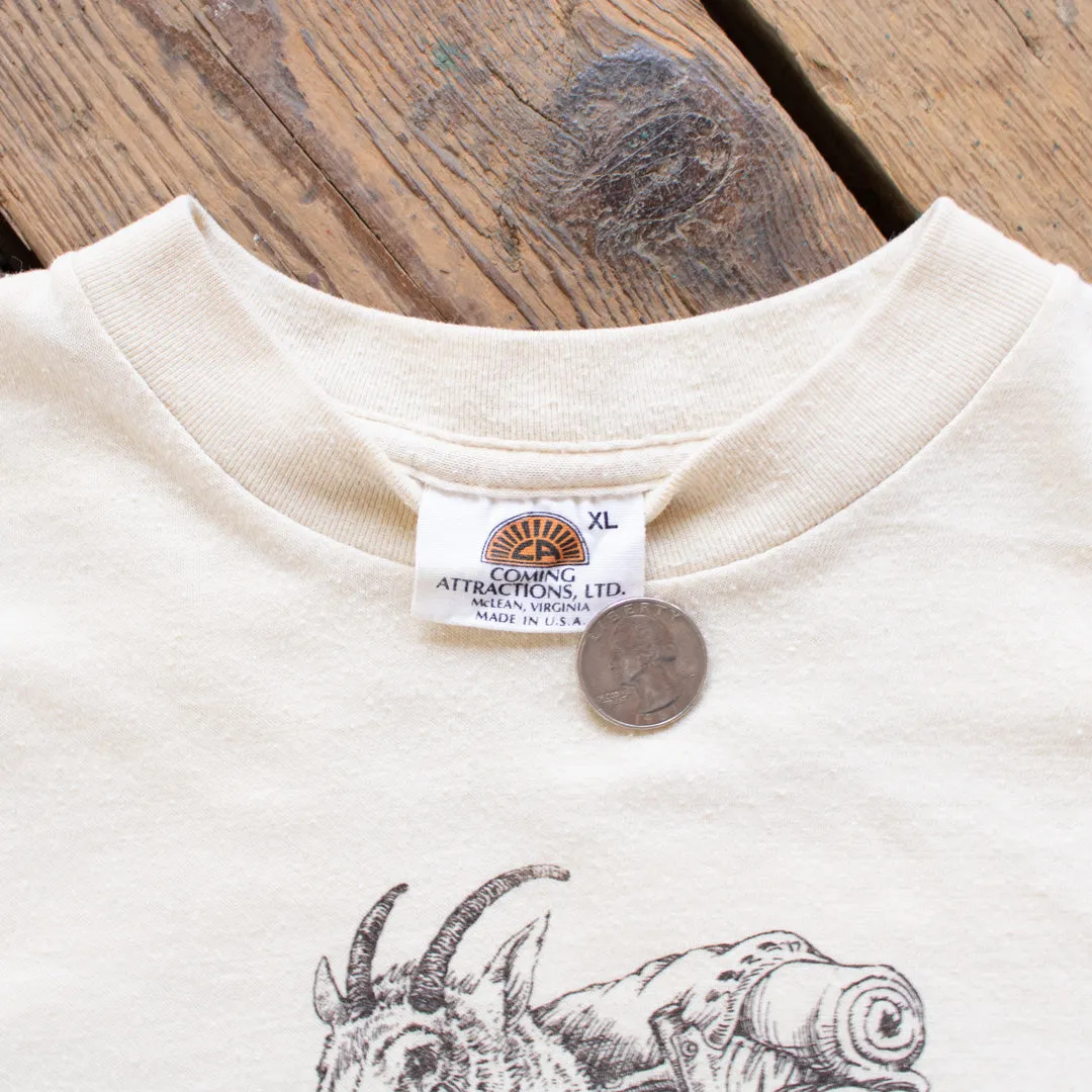 Vintage 1970s Coming Attractions Mountain Goat T-Shirt - Medium