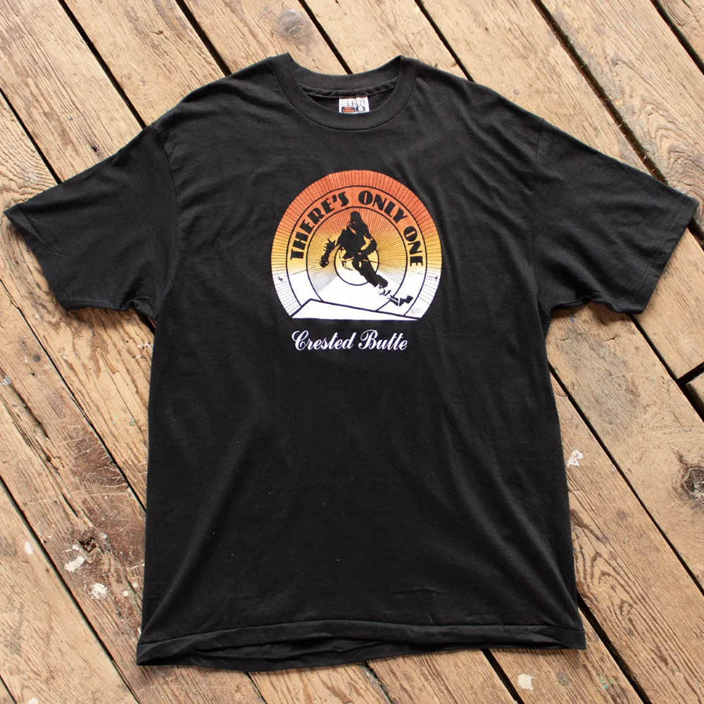 Vintage 1980s Crested Butte Ski T-Shirt - Large
