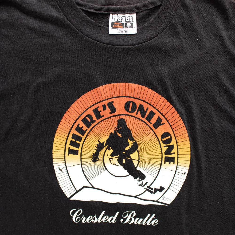 Vintage 1980s Crested Butte Ski T-Shirt - Large