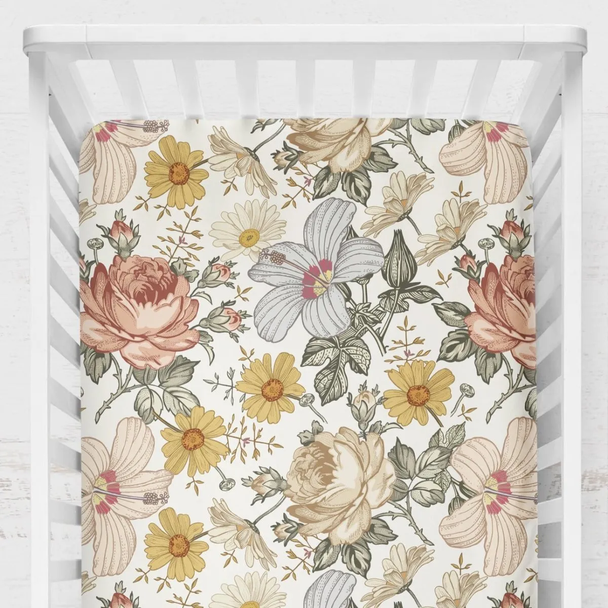 Vintage Earthy Floral: Create Your Own Crib Bedding Set