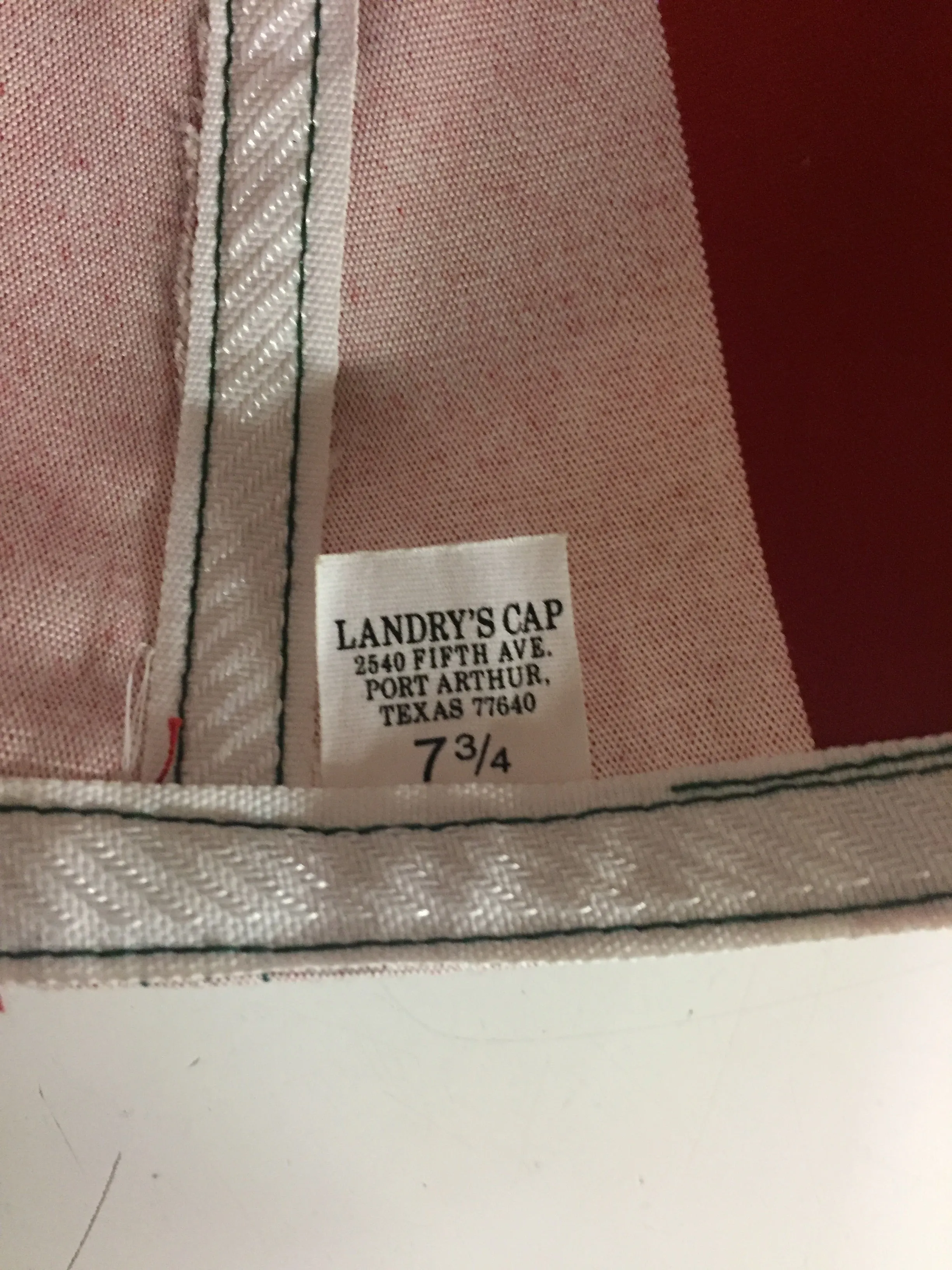 Vintage Red & White Landry's Cap Welder's Hat Retro