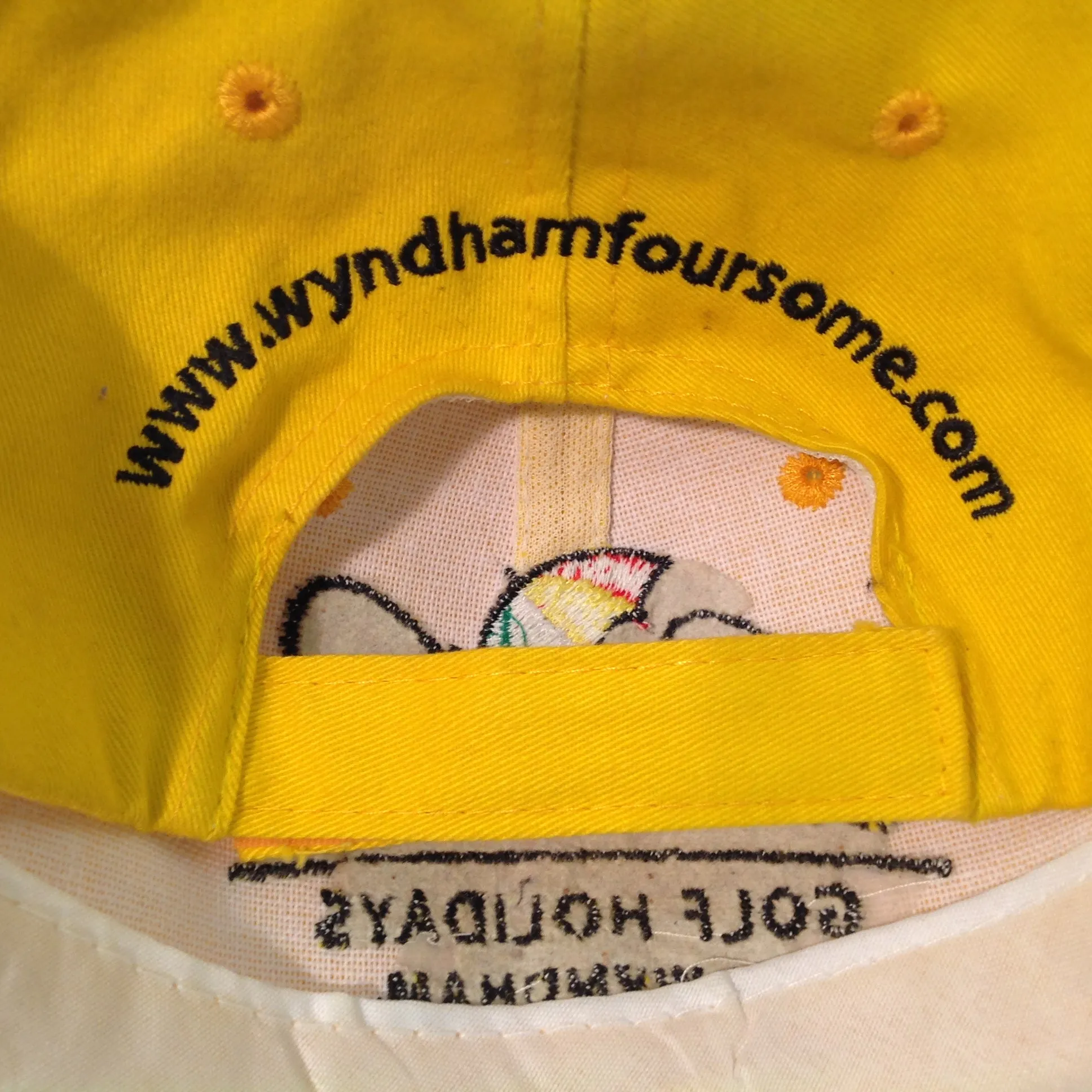 Vintage Souvenir Arnold Palmer Golf Holidays by Wyndham Foursome Golf Tournament Greensboro North Carolina Yellow Baseball Cap