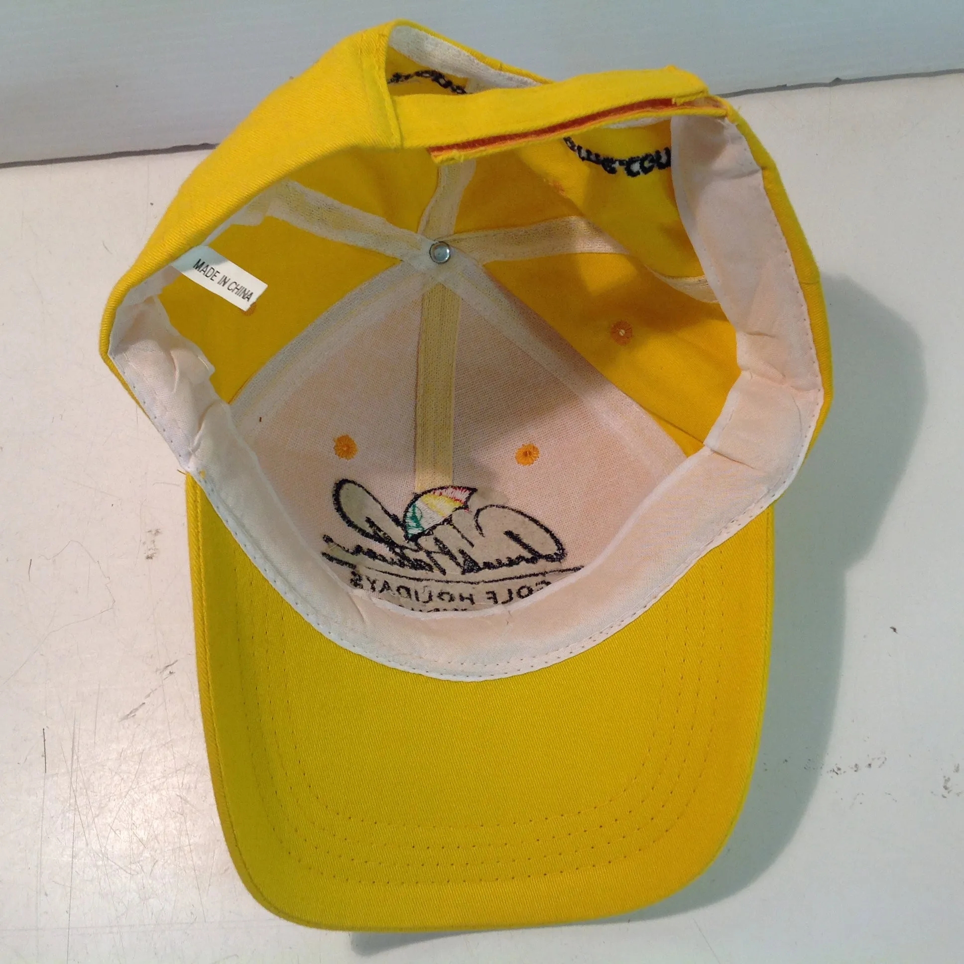 Vintage Souvenir Arnold Palmer Golf Holidays by Wyndham Foursome Golf Tournament Greensboro North Carolina Yellow Baseball Cap
