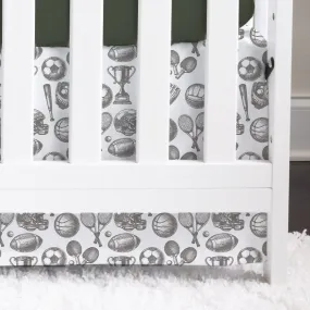 Vintage Sports Crib Skirt