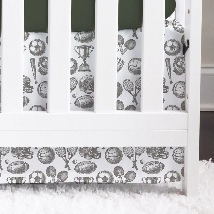Vintage Sports Crib Skirt