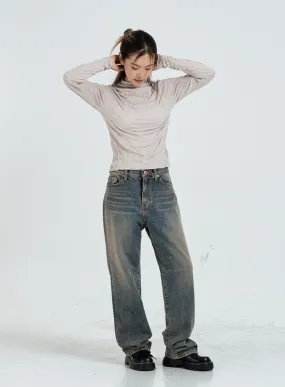 Vintage Washing Wide Pants Unisex CO11
